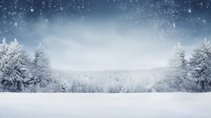 Winter background with copyspace. Generative AI.