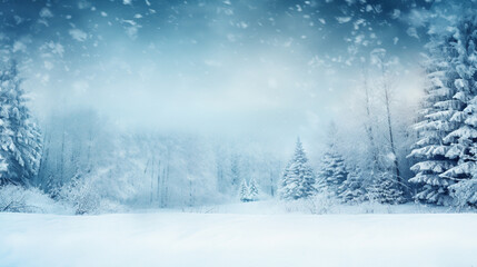 Winter background with copyspace. Generative AI.