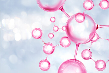 pink molecule - obrazy, fototapety, plakaty