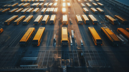 Bus assembly factory. Generative AI.