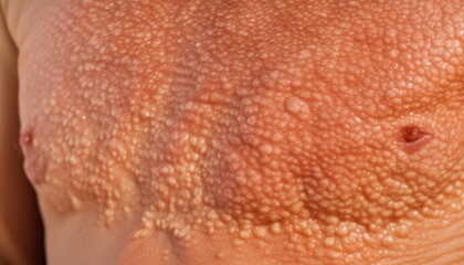 Fototapeta premium A close up of a man's chest with a skin condition