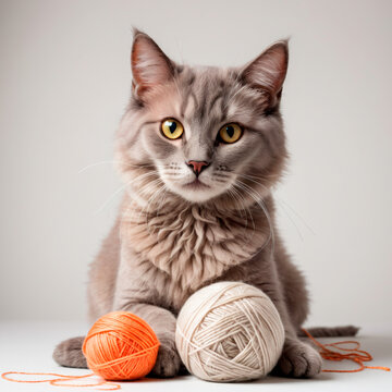 gato con estambre