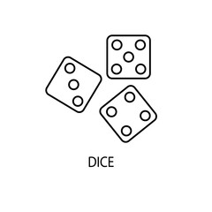 Dice concept line icon. Simple element illustration. Dice concept outline symbol design.