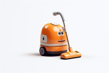 Obraz premium Cute Cartoon Character Vacuum Cleaner Isolated on White Background