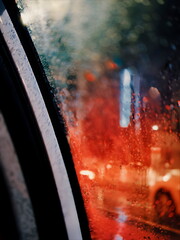 rainy night in the taxi