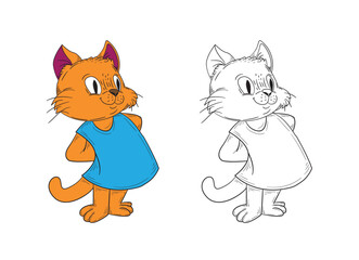 cute animal illustration for book drawing page