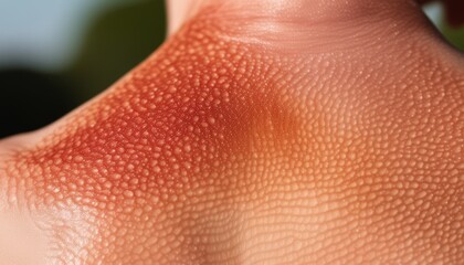 Fototapeta premium A close up of a person's neck with brown spots