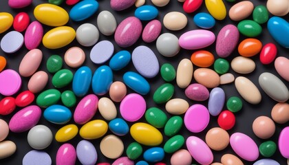 Obraz premium A pile of colorful candy beans