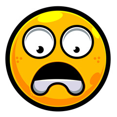 scared emoji face icon yellow vector ilustration