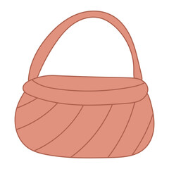 easter wicker basket hunting eggs icon element