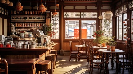 Fototapeta na wymiar Korean Traditional Hanok Cafe