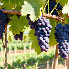Fototapeta premium grapes on vineyards, sunlight