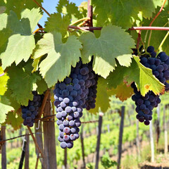 grapes on vineyards, sunlight