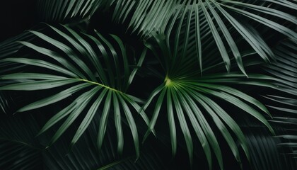 Fototapeta premium A green palm tree with leaves