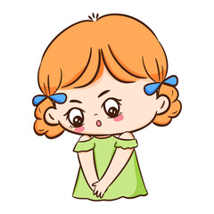 character cartoon girl shy