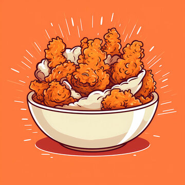 Hand drawn cartoon delicious fried chicken illustration picture
