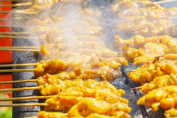 Chicken satay from Sipitang Sabah. Satay food so popular in Malaysia.