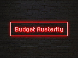 Budget Austerity のネオン文字