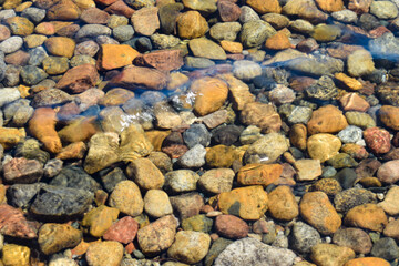 Fondo de agua y rocas de río