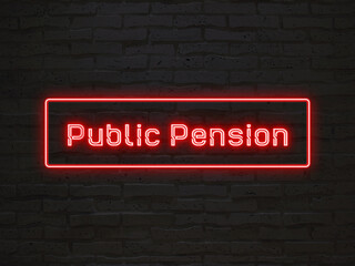 Public Pension のネオン文字
