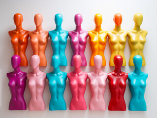 frame made from many colorful Mannequin