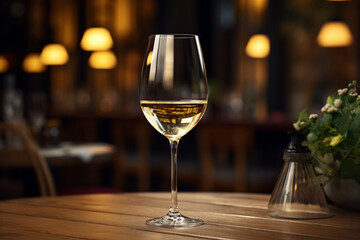 White Wine's Charm Amidst Fine Dining's Romantic Aura.