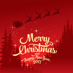 Fototapeta na wymiar Merry Christmas and Happy New Year. Vector greeting card