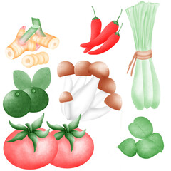 set of vegetables