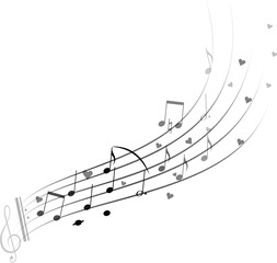music background with notes black and white design images