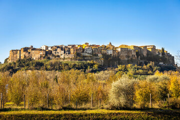 Panoramic view of Castiglione In Teverina town in Italy
