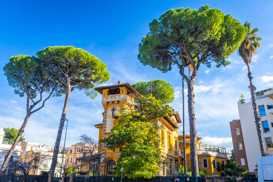 Famous Quartiere Coppede Italian style building in Rome
