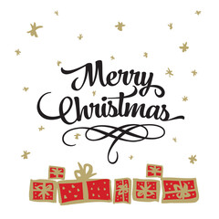 Christmas vector illustration. Christmas greeting card design