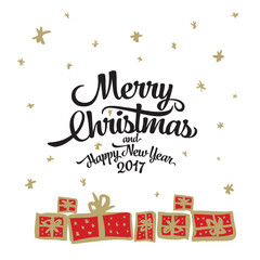 Christmas vector illustration. Christmas greeting card design