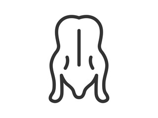 北京ダックのアイコン（線画）のイラスト