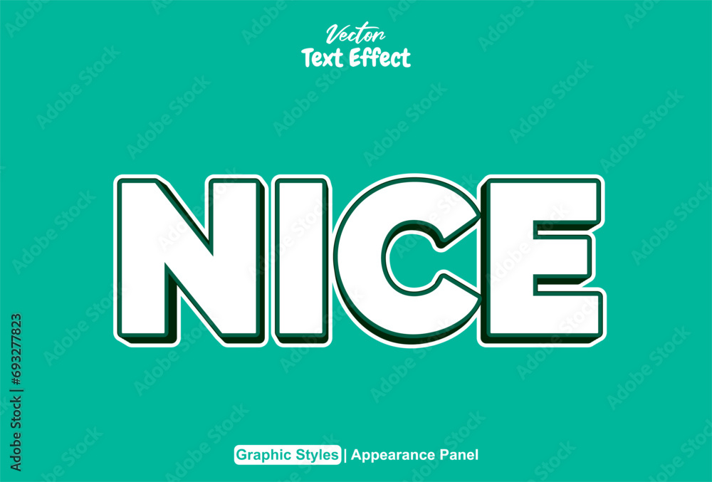 Poster nice text effect with white graphic style and editable.
