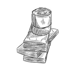 paper money handdrawn illustration