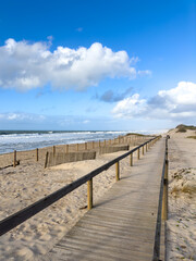 Wooden pathway leading to the beach