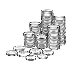 coin money handdrawn illustration