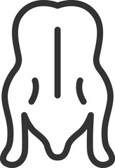 北京ダックのアイコン（線画）のイラスト