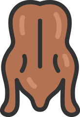 北京ダックのアイコン（線画カラー）のイラスト