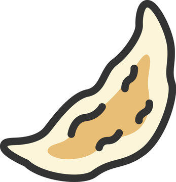 recommend clip art: 餃子のアイコン（線画カラー）のイラスト
                    