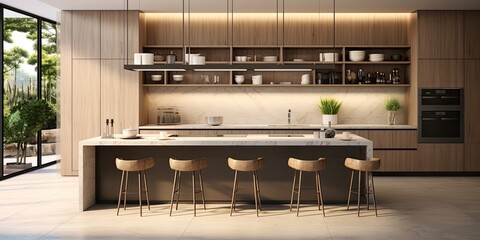 Contemporary kitchen interior design.