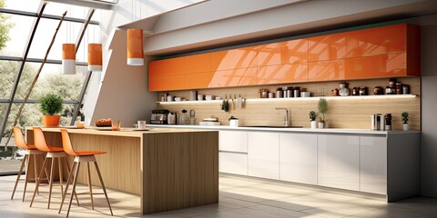 Modern, stylish kitchen interior.
