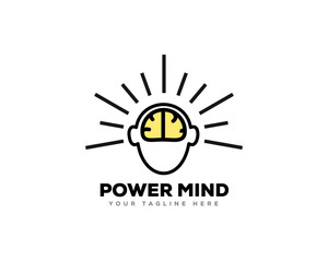 bright mind head logo icon symbol design template illustration inspiration