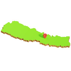 3D Nepal map