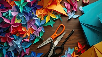 Glue, scissors, colored paper, craft supplies