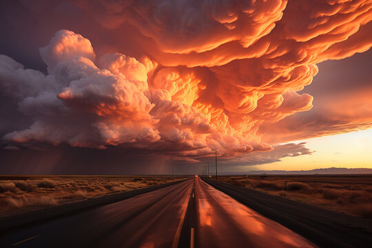 Mammatus clouds post-storm.