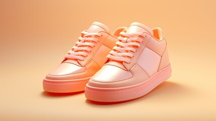 Pastel peach colored sneakers or shoes