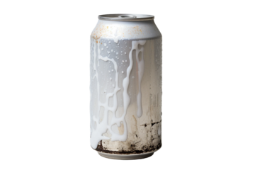 A crushed soda can, transparent background, isolated image, generative AI