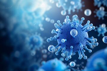 Fototapeta na wymiar Coronavirus close-up, winter flu virus outbreak health concept illustration